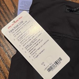NWT lululemon pace crop size 4